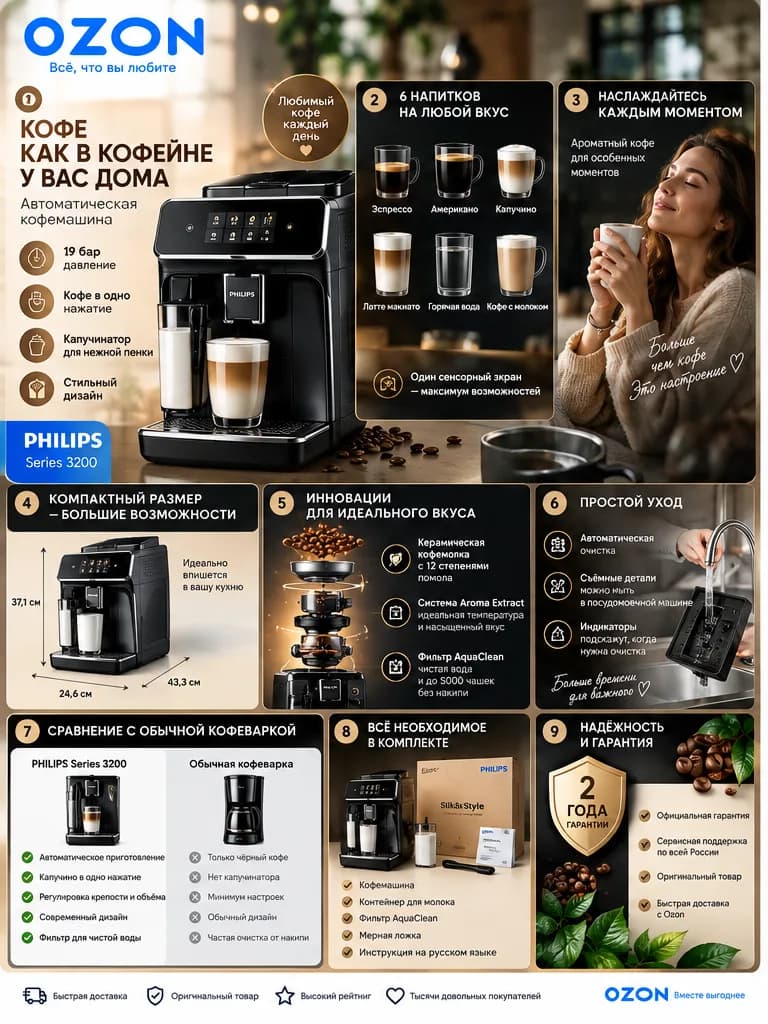 Philips Series 3200 — кофемашина — превью карточки