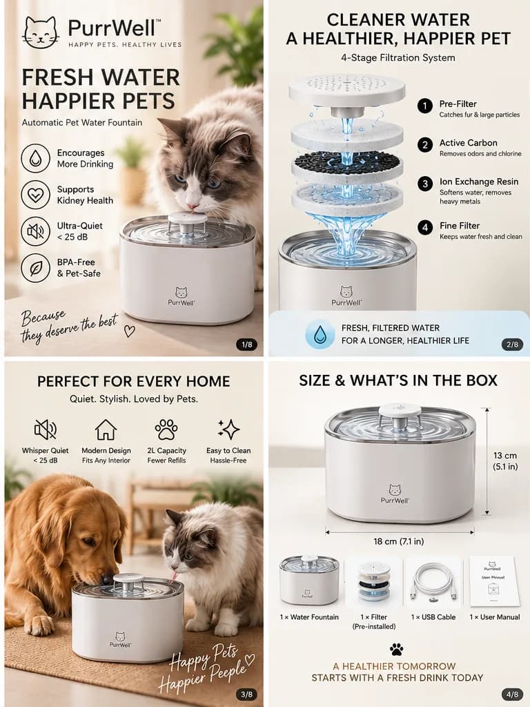 PurrWell — поилка-фонтан для животных — превью карточки